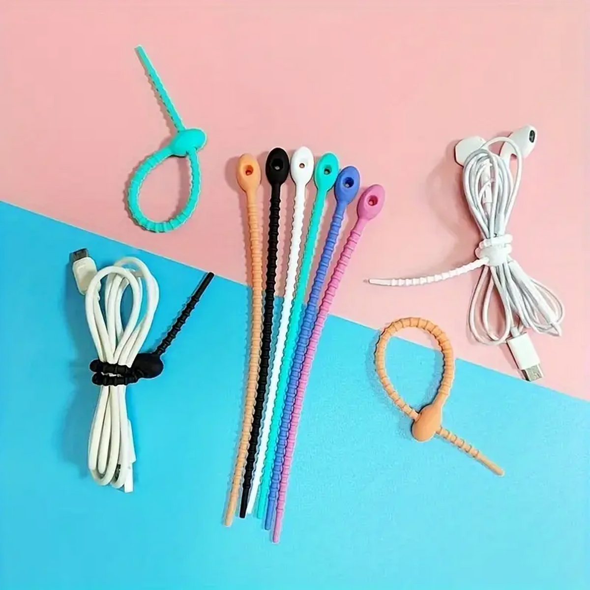 Reusable Produce Bag - Silicone Reusable Cable Wire Organizer, Storage