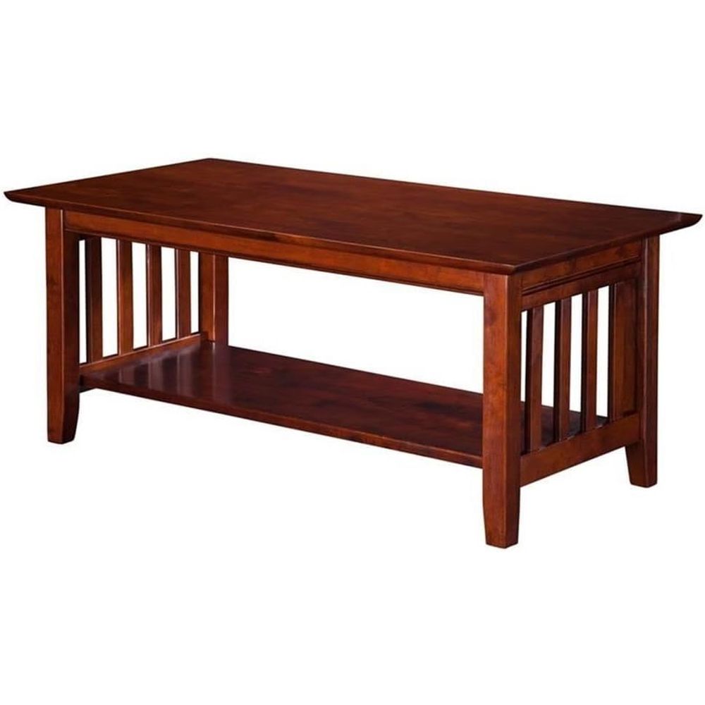 Sustainable Living Is - Solid Wood Coffee Table, Walnut Finish,