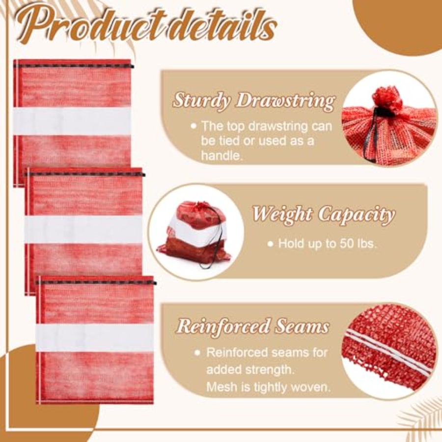 0 Pcs Onion Bags Reusable Mesh - Reusable Produce Bag のレビューと価格