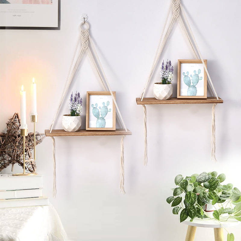 Boho Macrame Wall Shelf Handma - Sustainable Living Is のレビューと価格